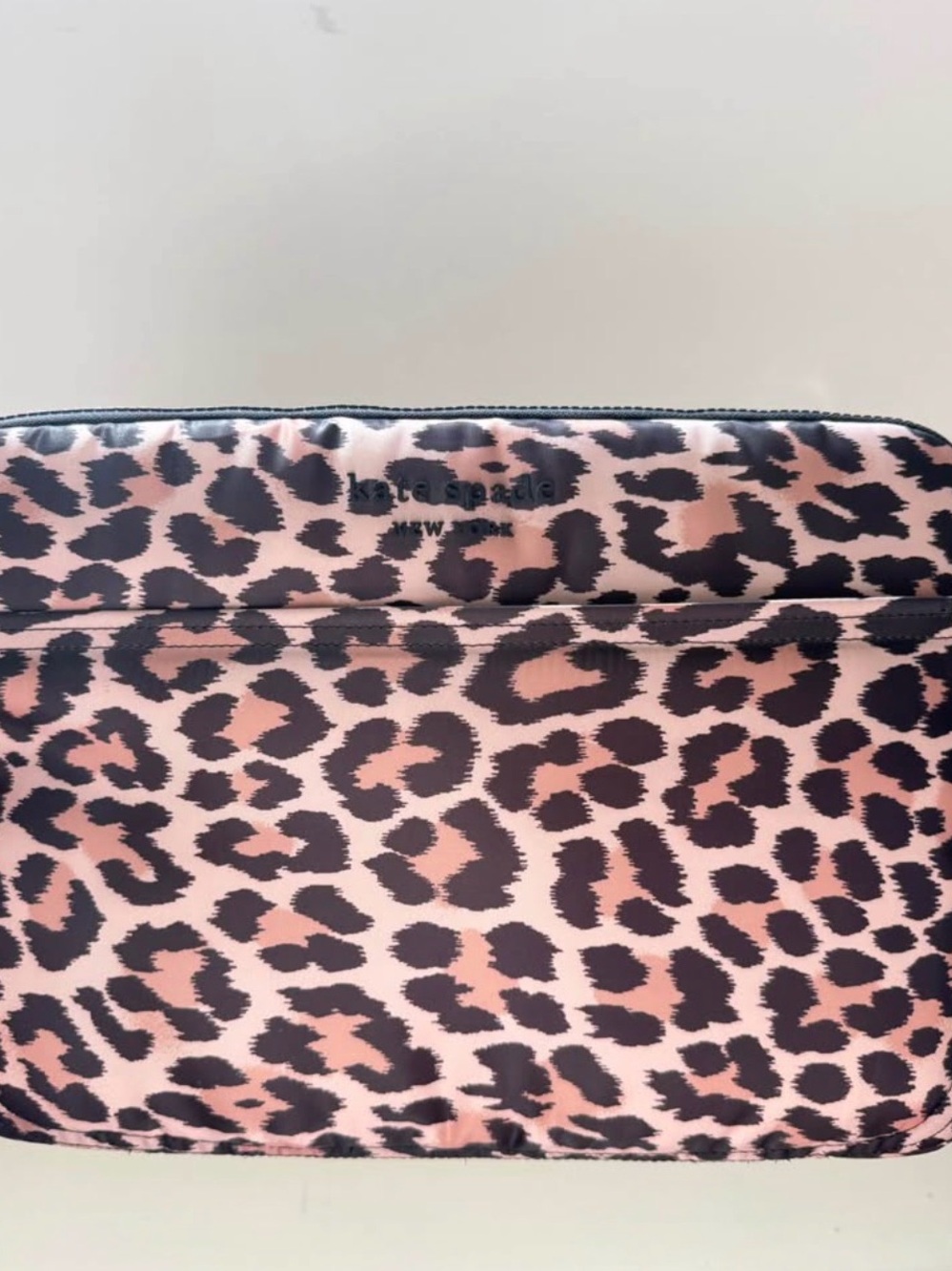 kate spade Pink and Black Leopard Print laptop backpack